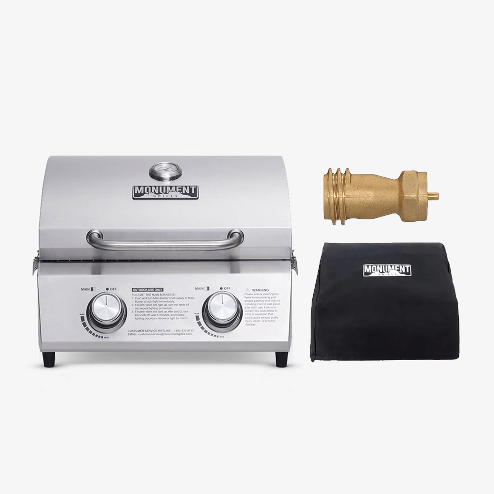 Monument Stainless Steel Portable Tabletop Propane Gas Grill with Two Burners – view 17