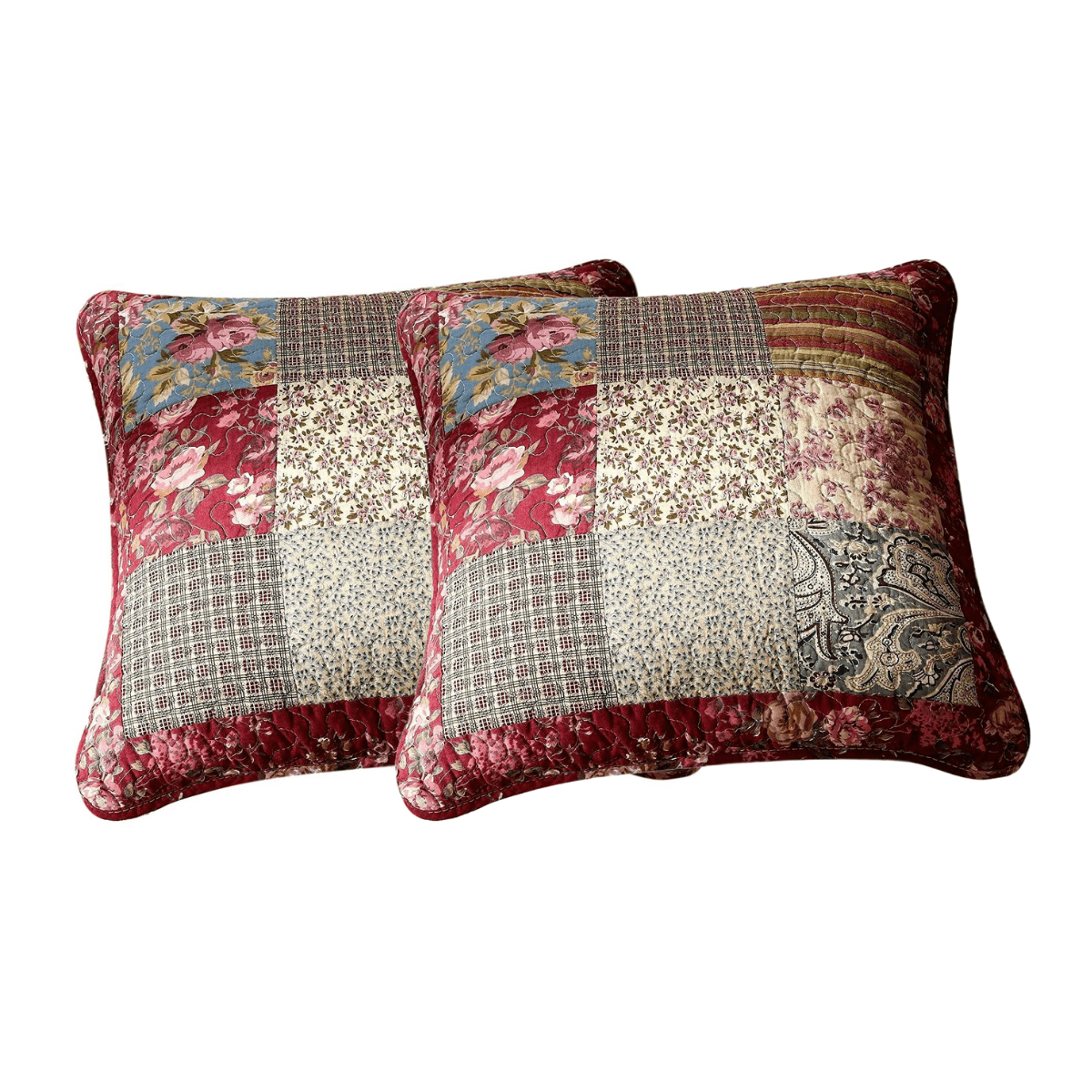 Fairy Tale Tea Party Cotton Patchwork Euro Sham and Cushion Covers – view 3