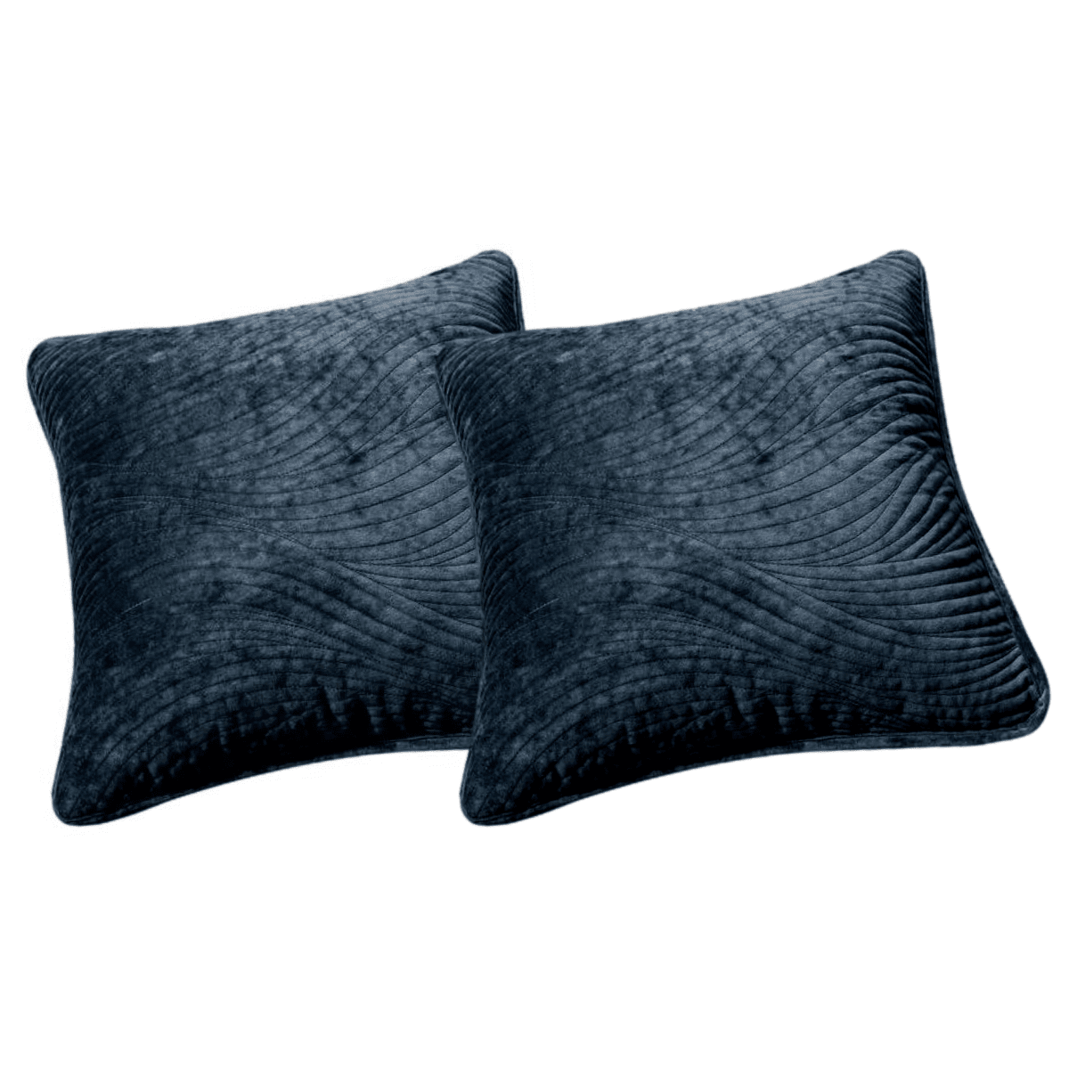 Velvet Dreams Navy Blue Plush Waves Euro Sham and Cushion Covers – view 6