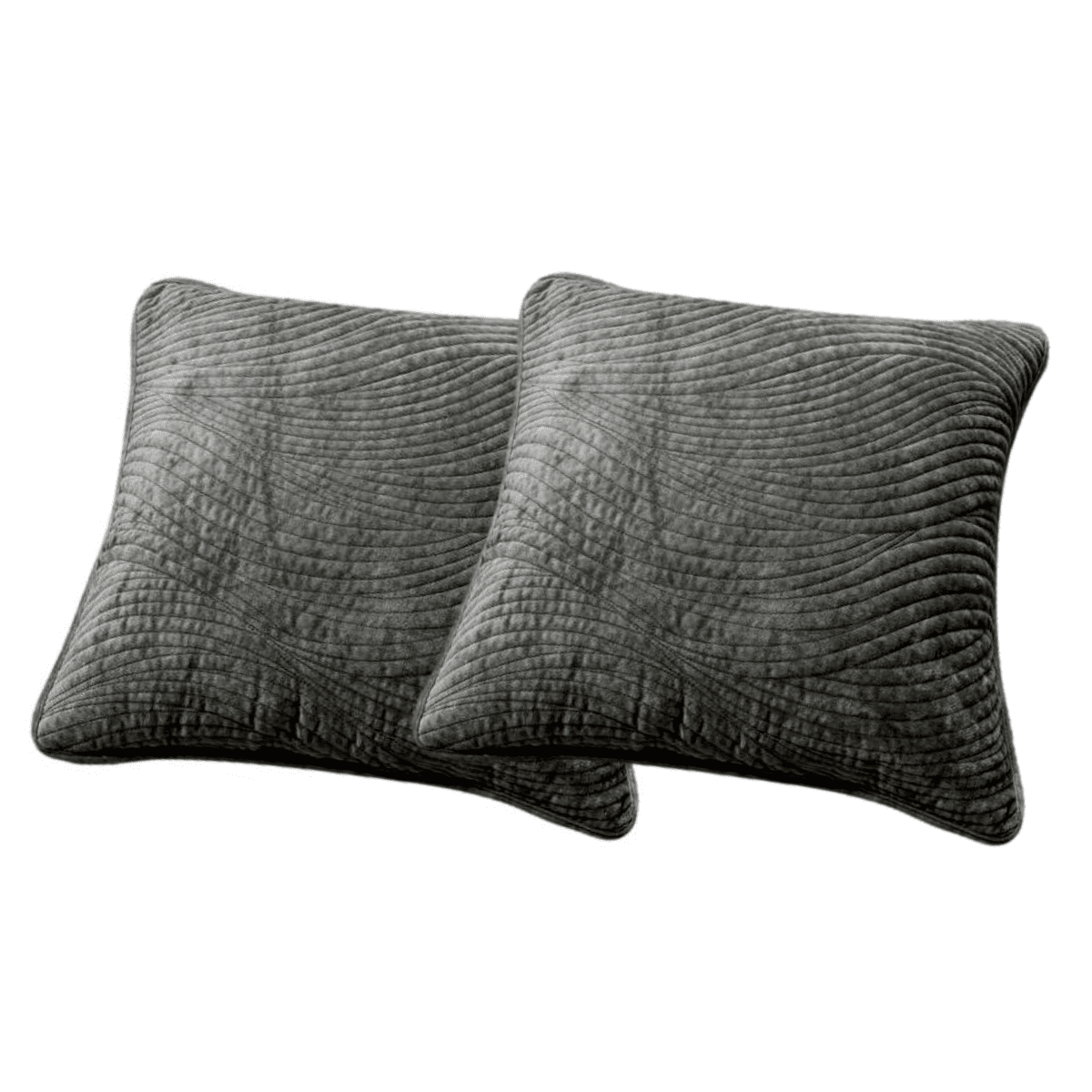 Dark Taupe Velvet Plush Waves Euro Sham and Cushion Covers – view 7