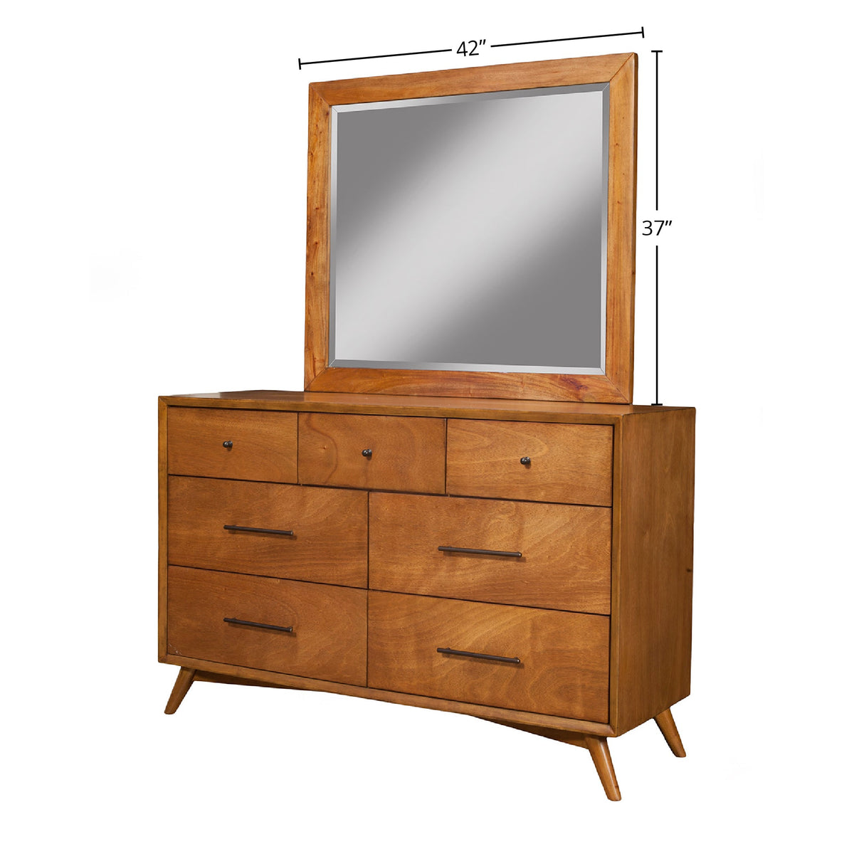 Flynn Rectangular Solid Mahogany Mirror in Chestnut – view 5