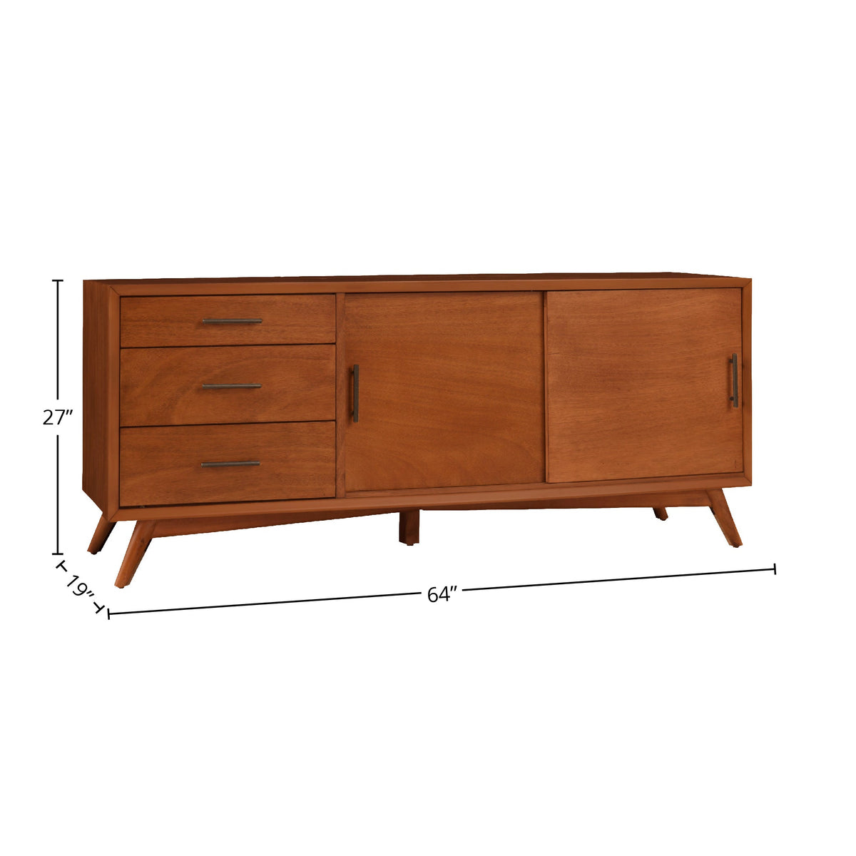 Flynn Large Solid Mahogany TV Console for TVs up to 75 Inches, Chestnut – view 12