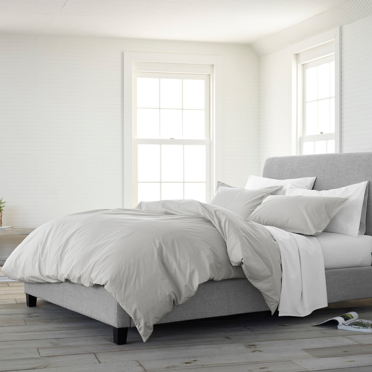 Cotton Percale Down Alternative Comforter Set with Matching Shams – view 2