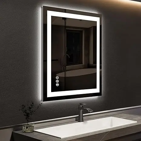 Compact Edge Glow LED Bathroom Mirror with Anti-Fog and Dimmer – view 14