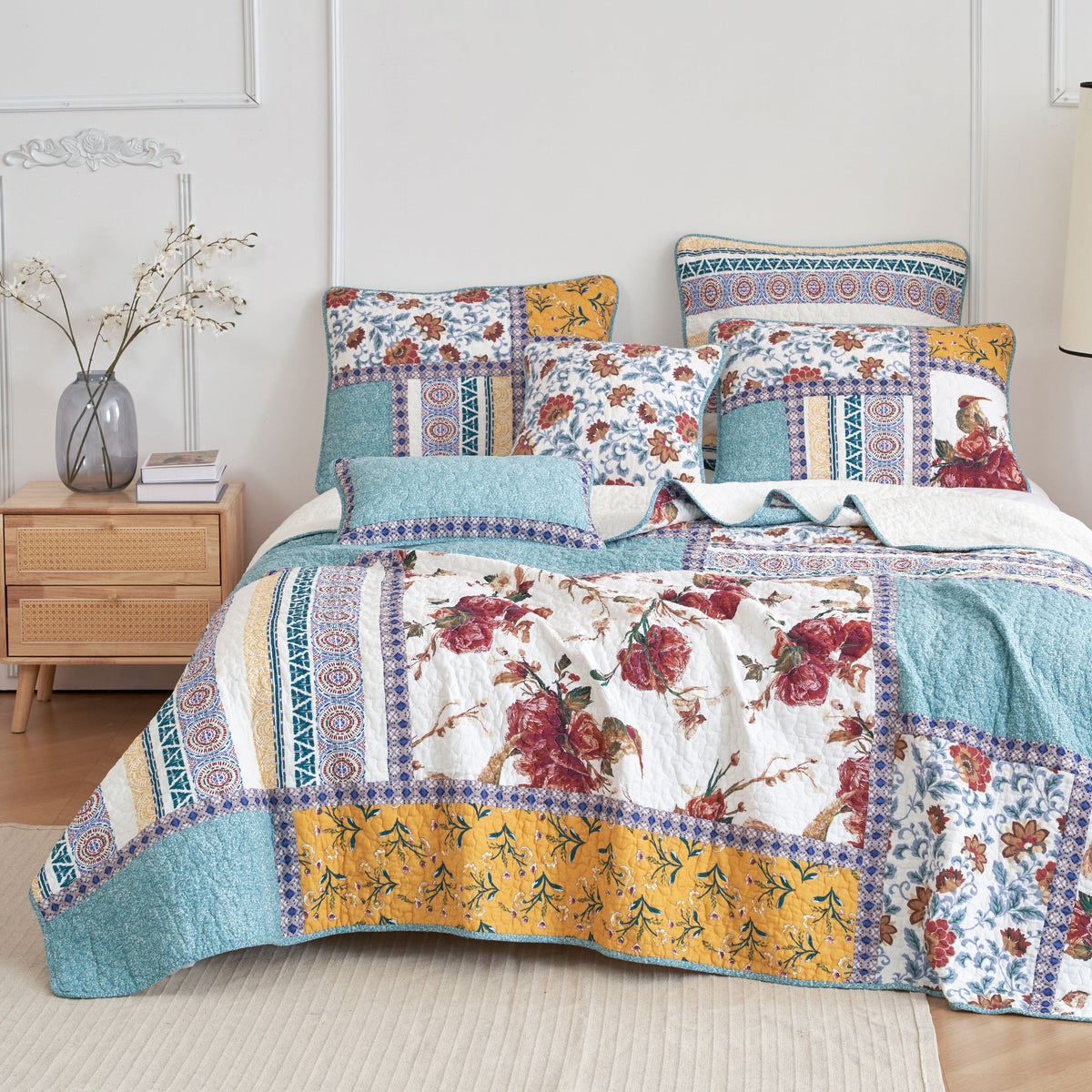 Old World Garden Jacobean Floral Cotton Cushion Covers, Set of 2 – view 6