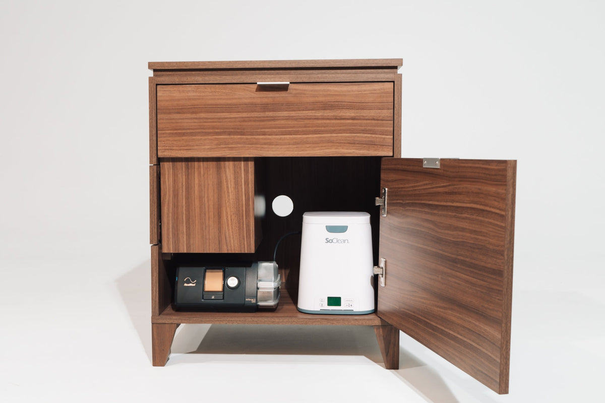 Soho Walnut Laminate C-PAP Nightstand with Concealed Storage – view 5