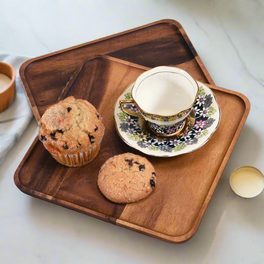 Square Acacia Wood Serving Plates and Display Trays, Set of 2 – view 7
