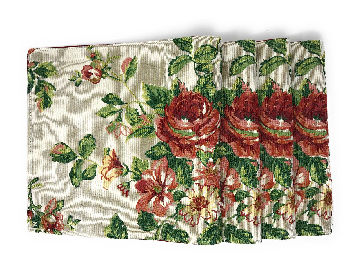 Sweet Roses Vintage Ivory Woven Tapestry Placemat Set – view 10
