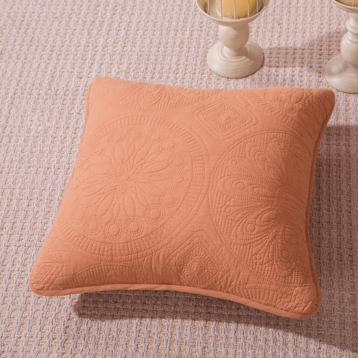 Tuscany Sunrise Stone Washed Orange Medallion Euro Sham and Covers – view 7