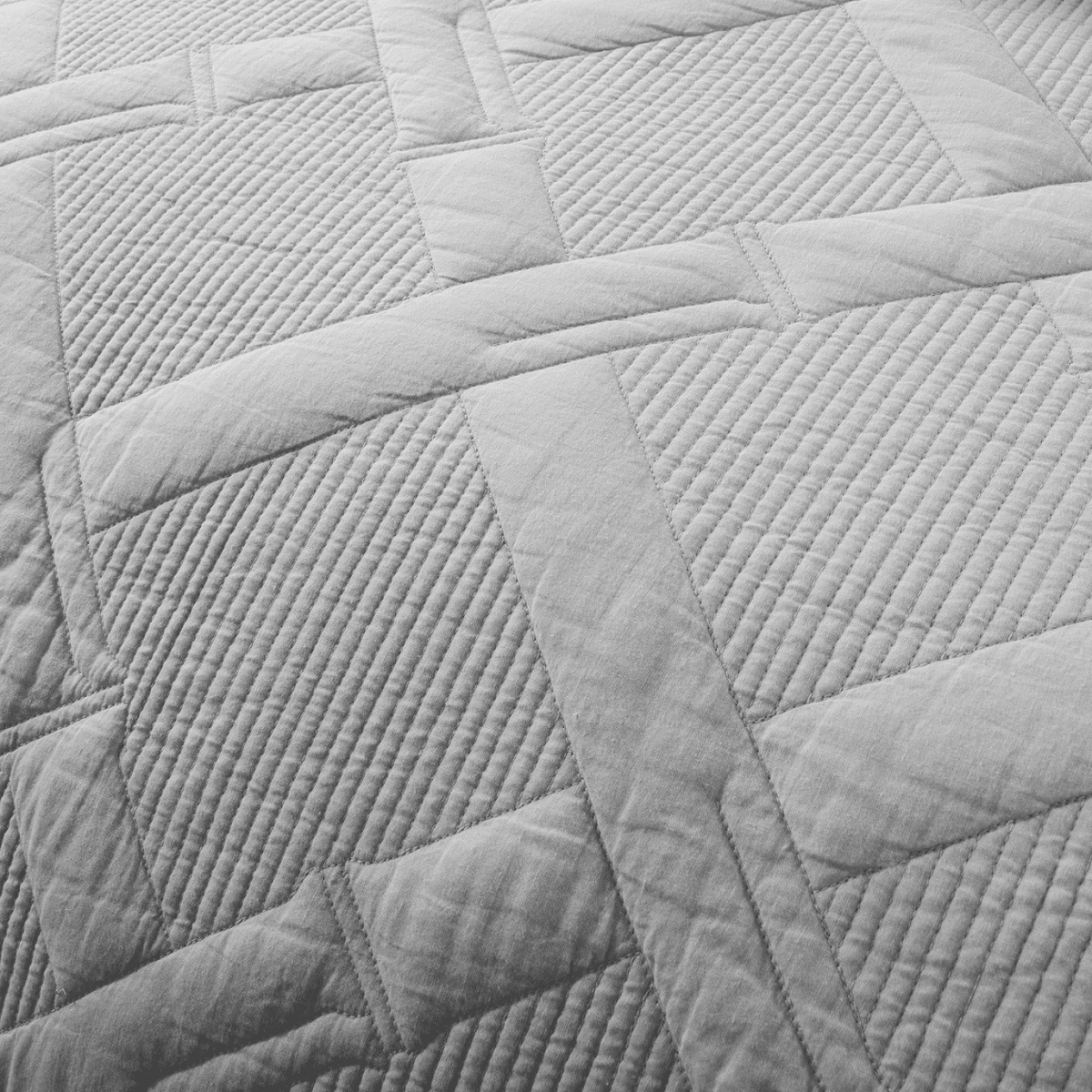 Light Grey Diamond Quilted Cotton Pillow Sham with Hidden Zipper – view 5