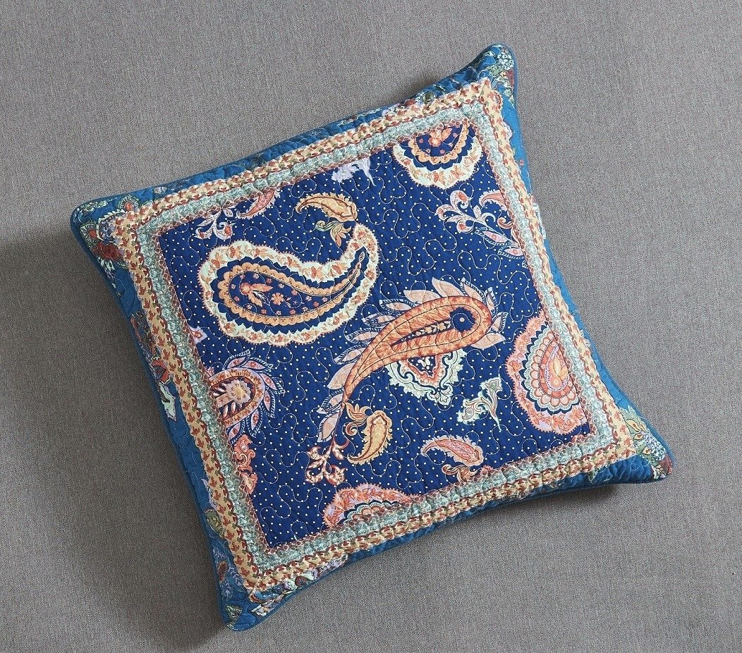 Bohemian Cotton Patchwork Paisley Euro Sham, 26 x 26 – view 3