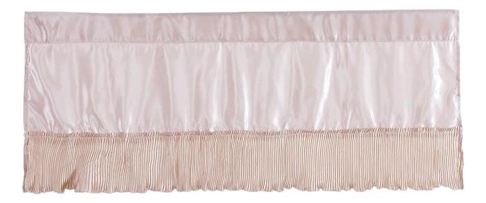 Crème Beige Polyester Satin Ruffled Valance, 18x52"