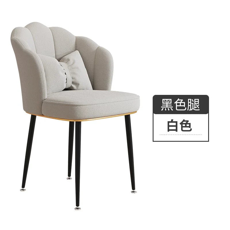 Scandinavian Upholstered Makeup Vanity Chair with Steel Frame – view 42