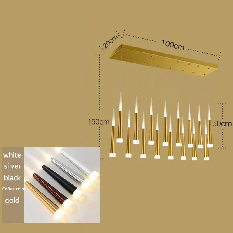 Modern Multi-Head Pendant Light for Dining Room in Five Finishes – view 11
