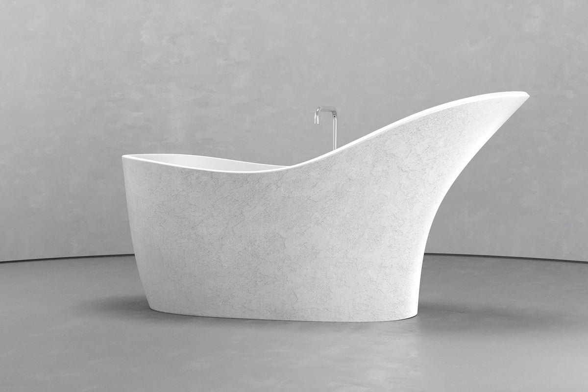 High-Back Slipper Freestanding Concrete Bathtub – Bespoke Collection – view 21