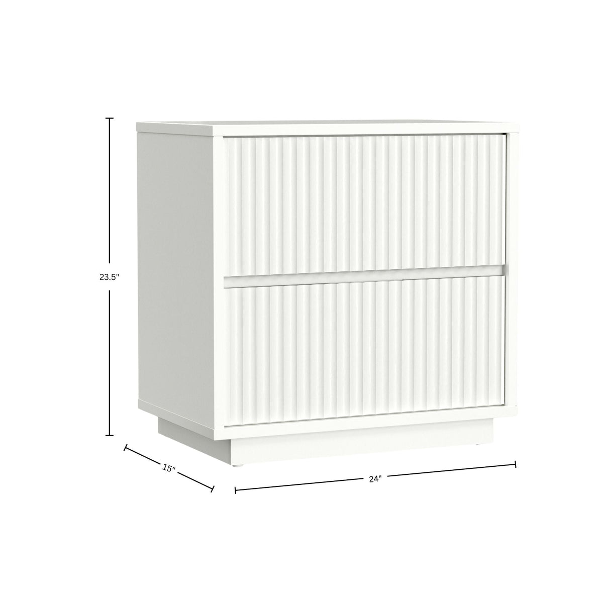Blanca 2-Drawer Mahogany Nightstand in White with Scalloped Fronts – view 9