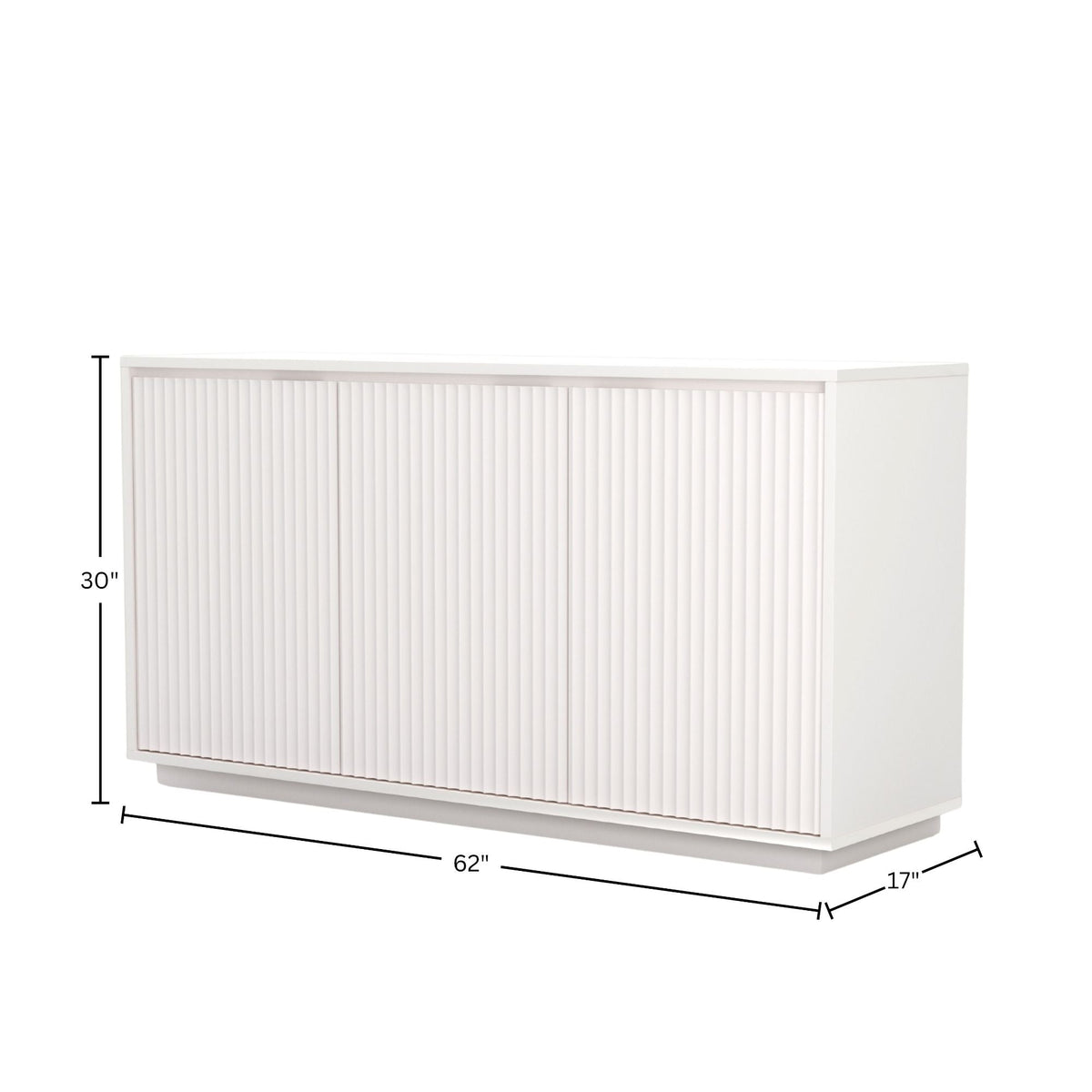Blanca White Wood Sideboard with Three Scalloped Cabinets – view 8