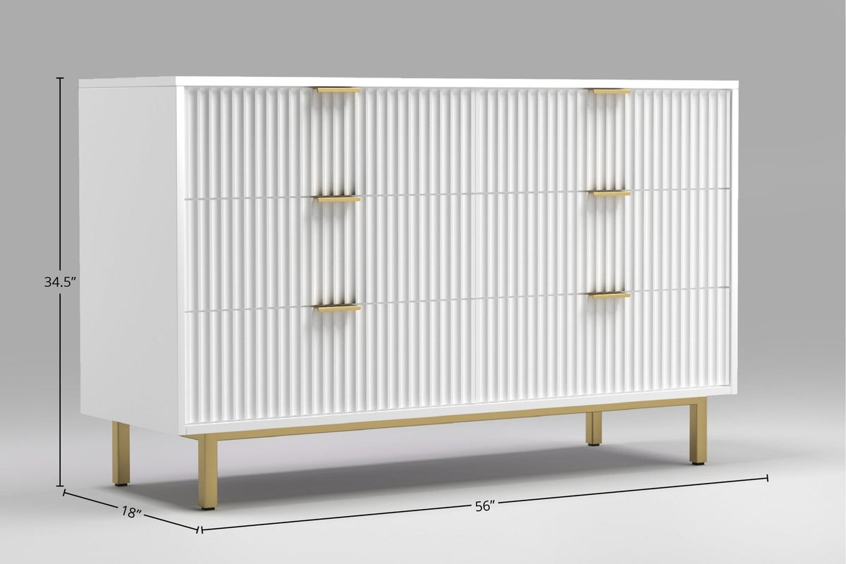 Casey Dresser with Textured Drawers and Gold Hardware – view 4