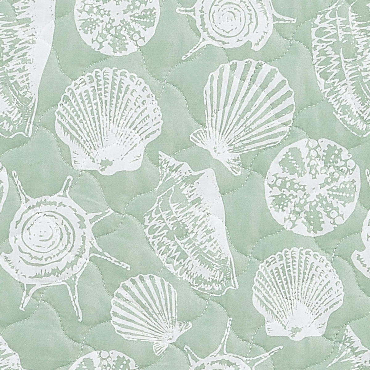 Emerald Bay Green Seashell Microfiber Quilt Set with Shams – view 5