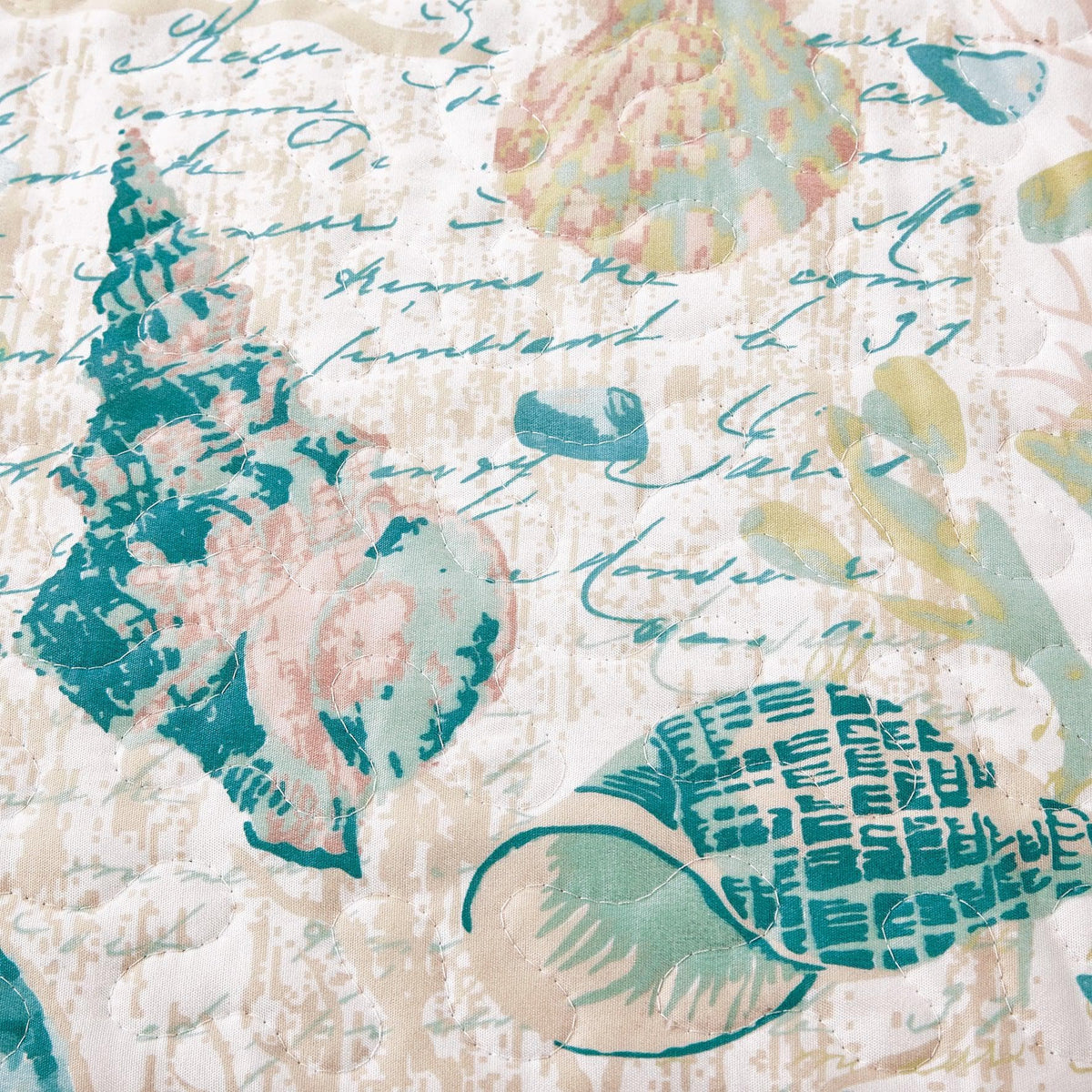 West Sands Seashell and Coral Microfiber Quilt Set – view 5
