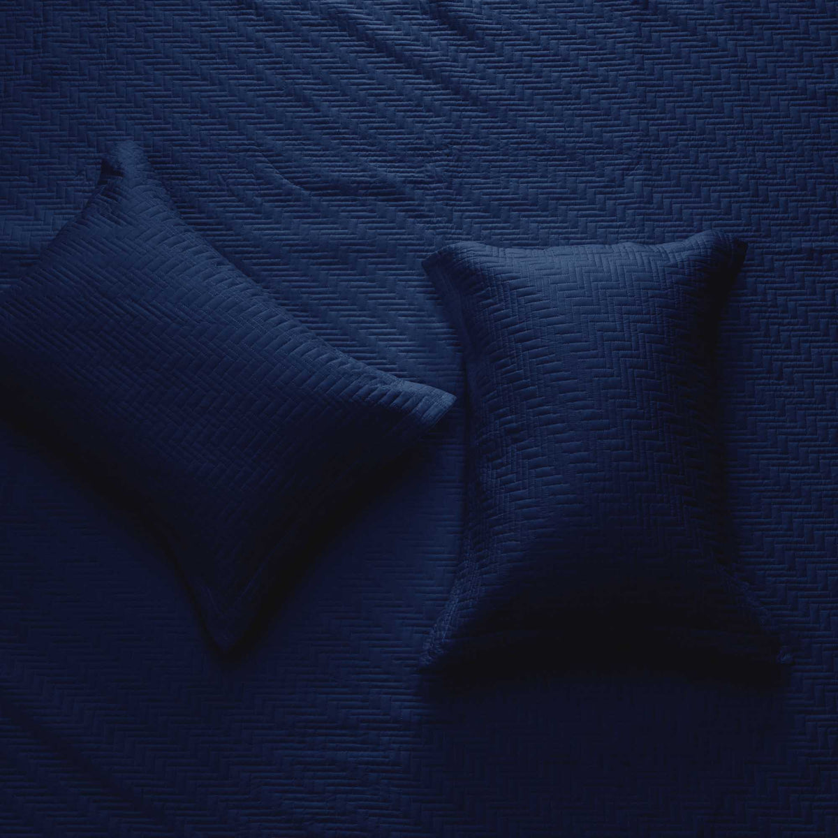 Solid Herringbone Stitched Quilt Set with Shams – Louise Collection – view 15