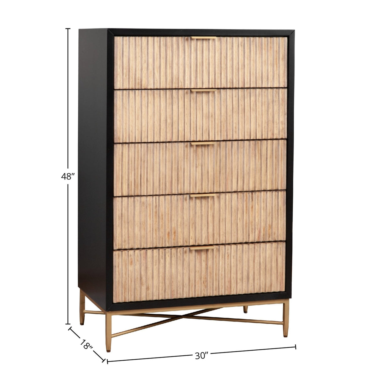 Larsen 5-Drawer Chest with Gold Accent Legs and Hardware – view 14