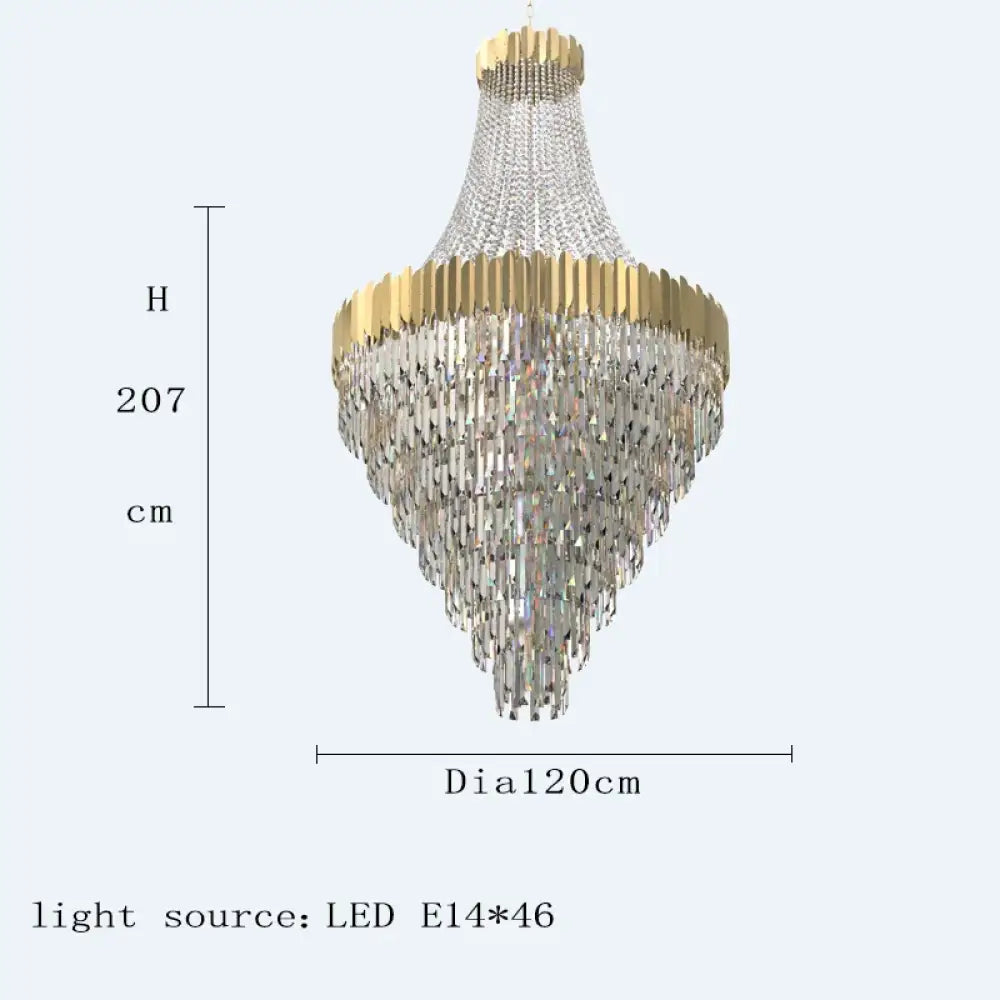 Tall Nordic Crystal LED Chandelier for Foyer and Staircase – view 11