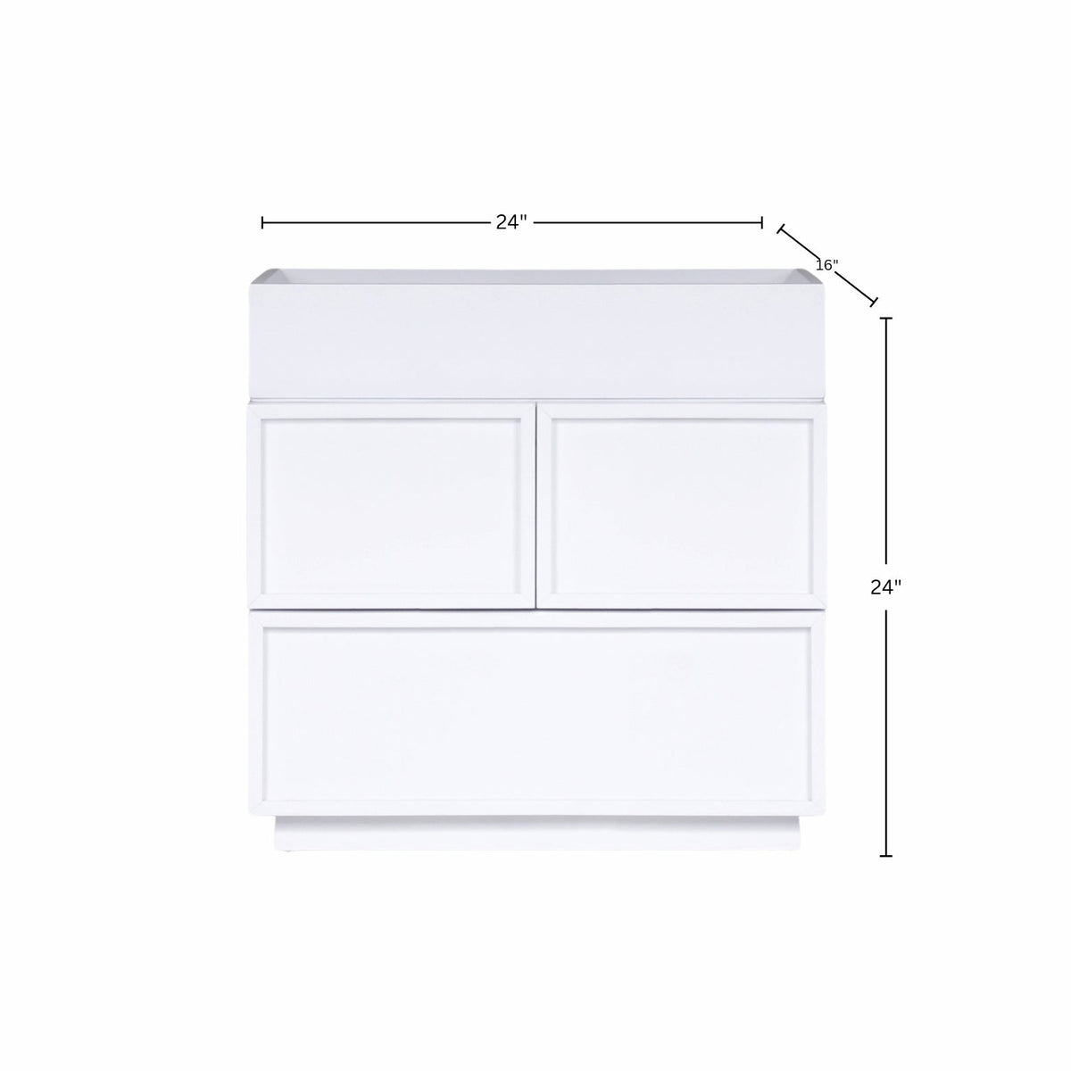 Luca 2-Drawer Nightstand in White with Top Tray – view 6