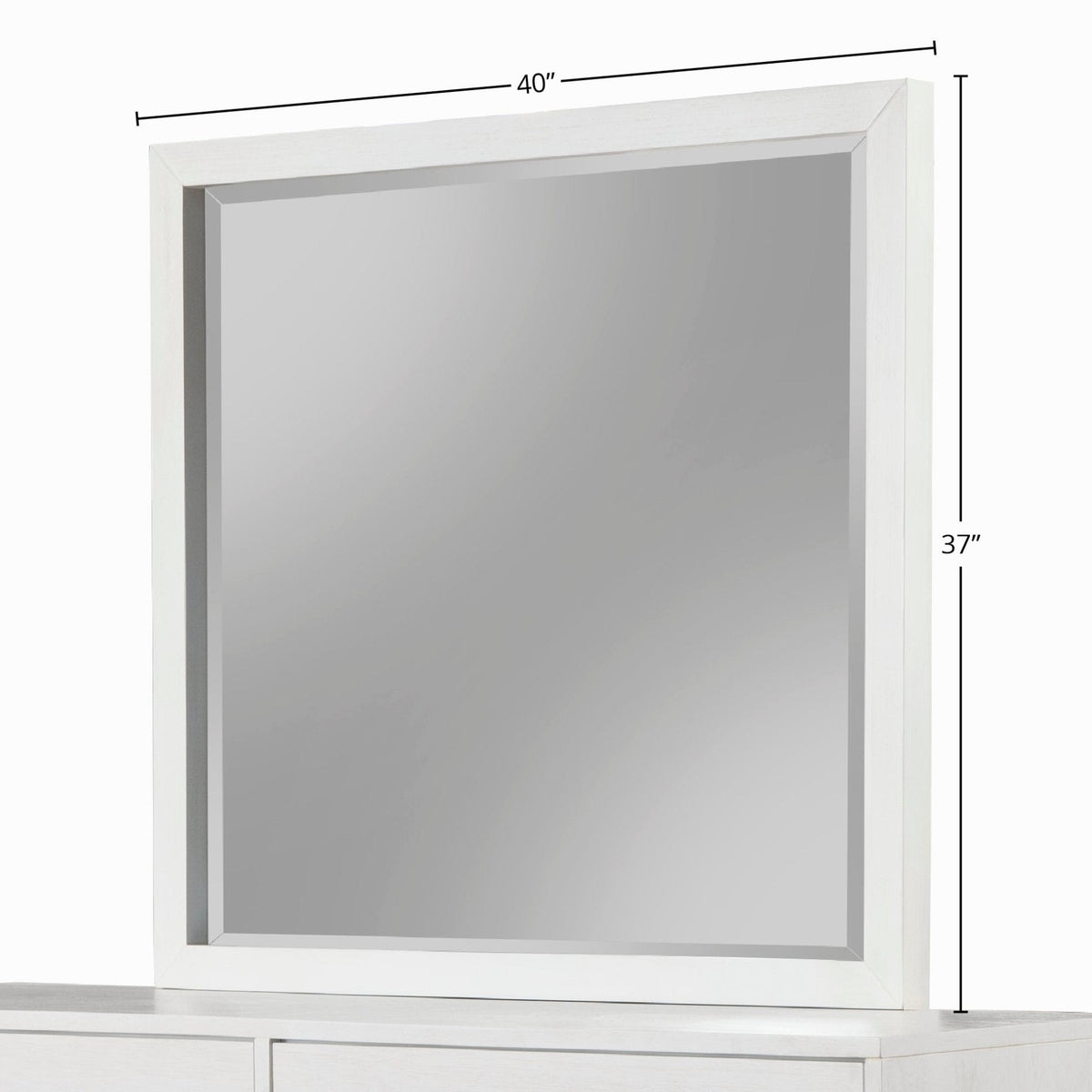Madelyn White Mahogany Dresser Mirror with Beveled Glass – view 3
