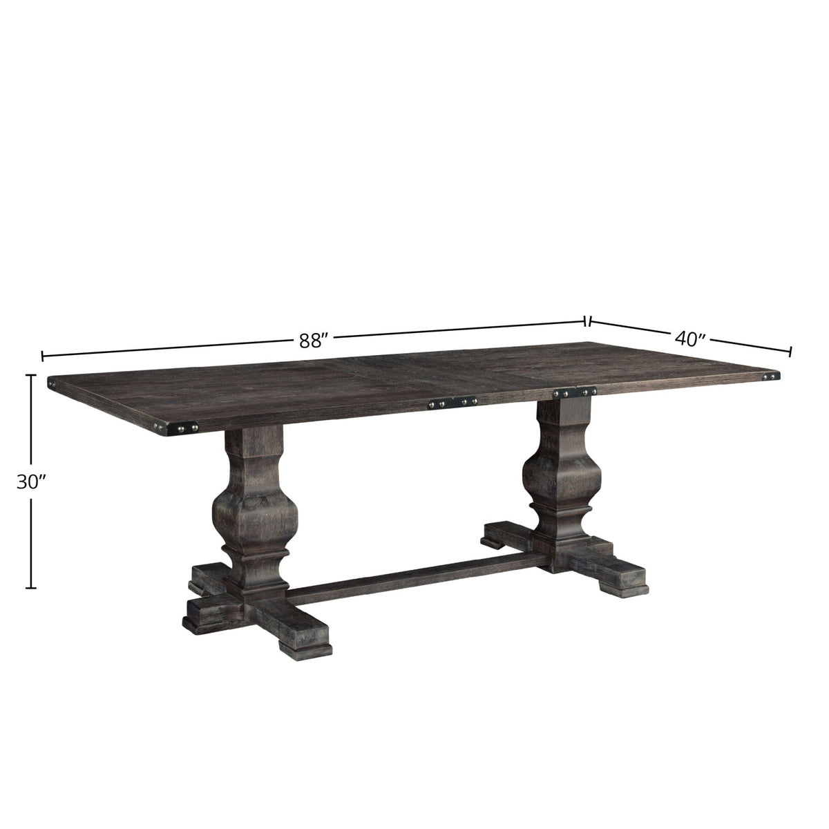Manchester Updated Traditional Dining Table, Charcoal – view 7