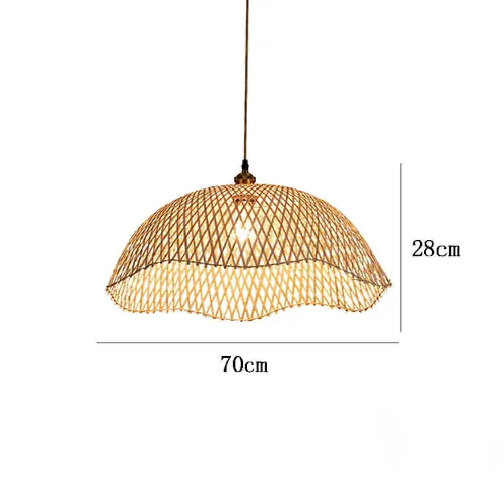 Hand-Woven Bamboo and Rattan Wicker Pendant Light for Dining Room – view 10
