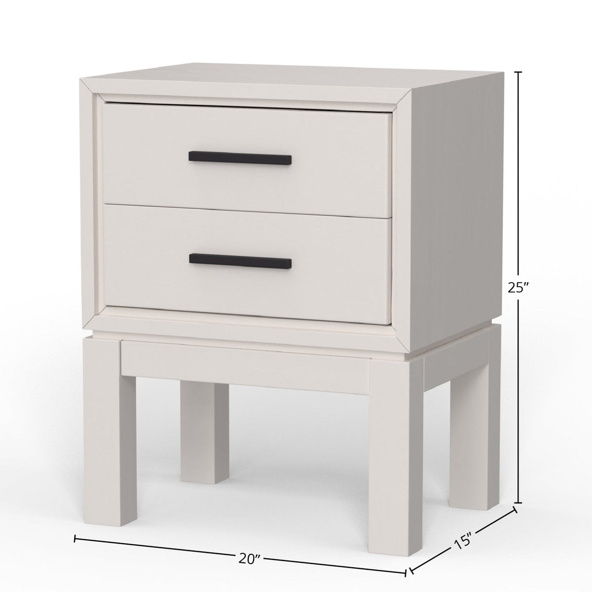 Nova Two-Drawer Nightstand with Felt-Lined Drawer and Bronze Pulls – view 13