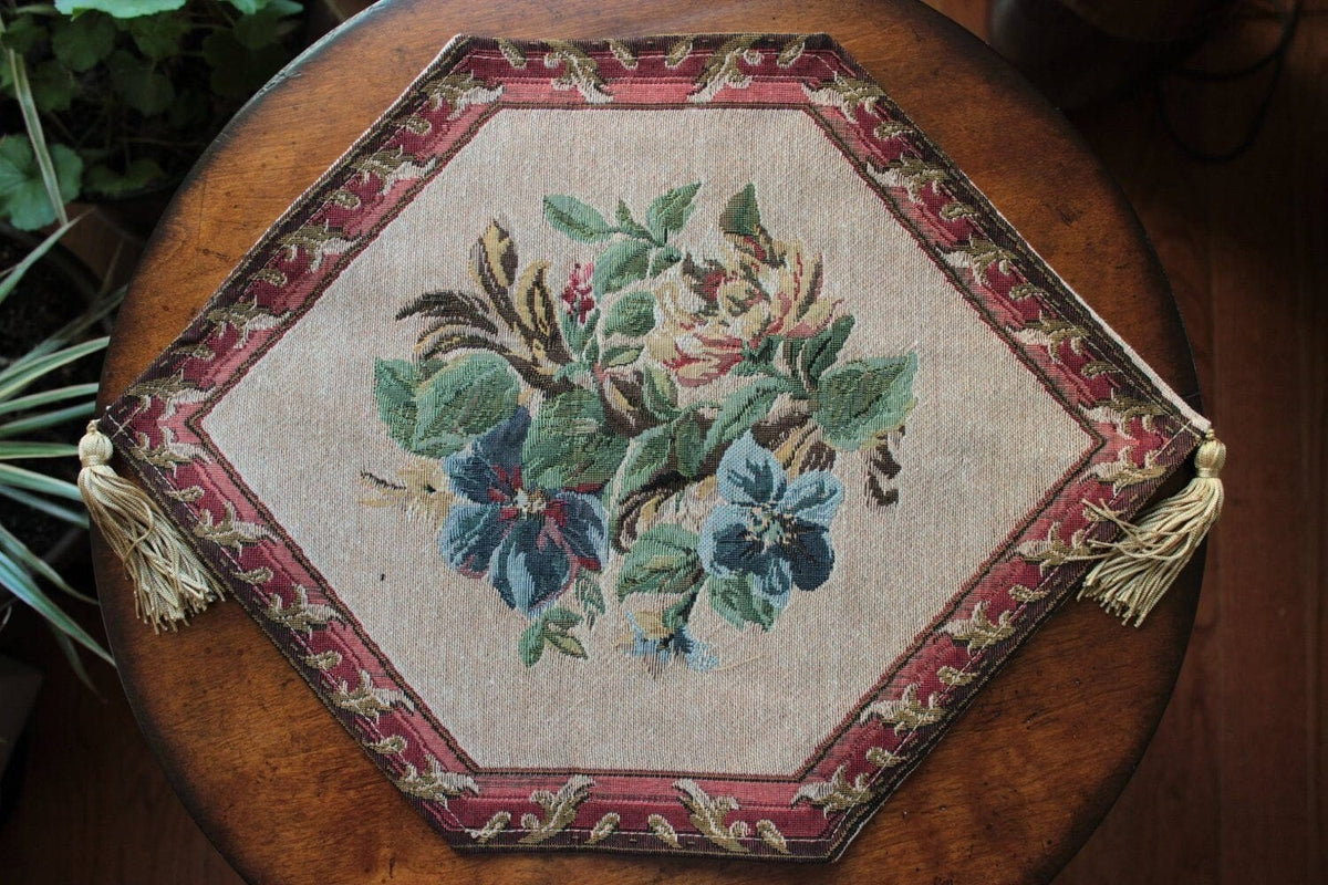 Festive Red Yuletide Blooms Woven Holiday Table Runner – view 3