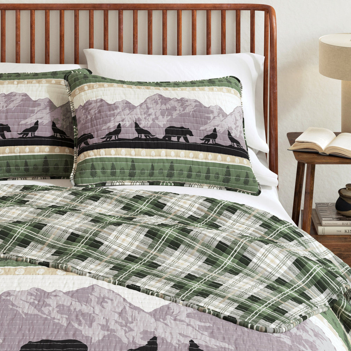Forest Patchwork Plaid Lodge Quilt Set – Salt Creek Collection – view 6