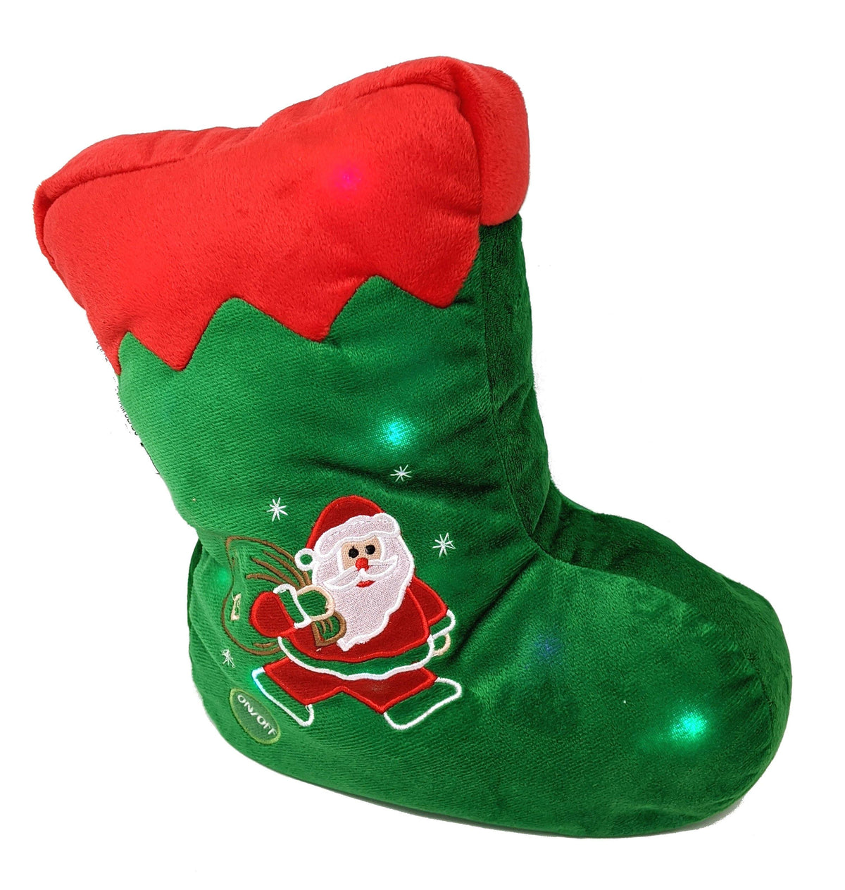 Christmas Santa Stocking Microbead LED Throw Pillow