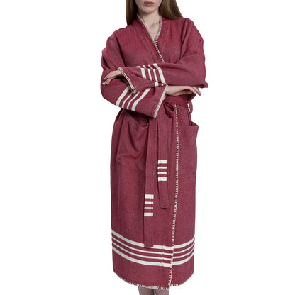Organic Turkish Cotton Kimono Bathrobe, Long Unisex Spa Robe – view 10