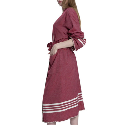Organic Turkish Cotton Kimono Bathrobe, Long Unisex Spa Robe – view 8