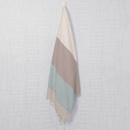Multi Color Striped Turkish Towel, Handwoven Cotton, Oversized 39 x 70 – view 15