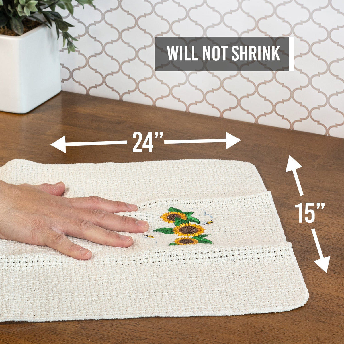 Embroidered 100% Cotton Kitchen Towel, 24 x 15 Inch, Novelty Designs – view 6