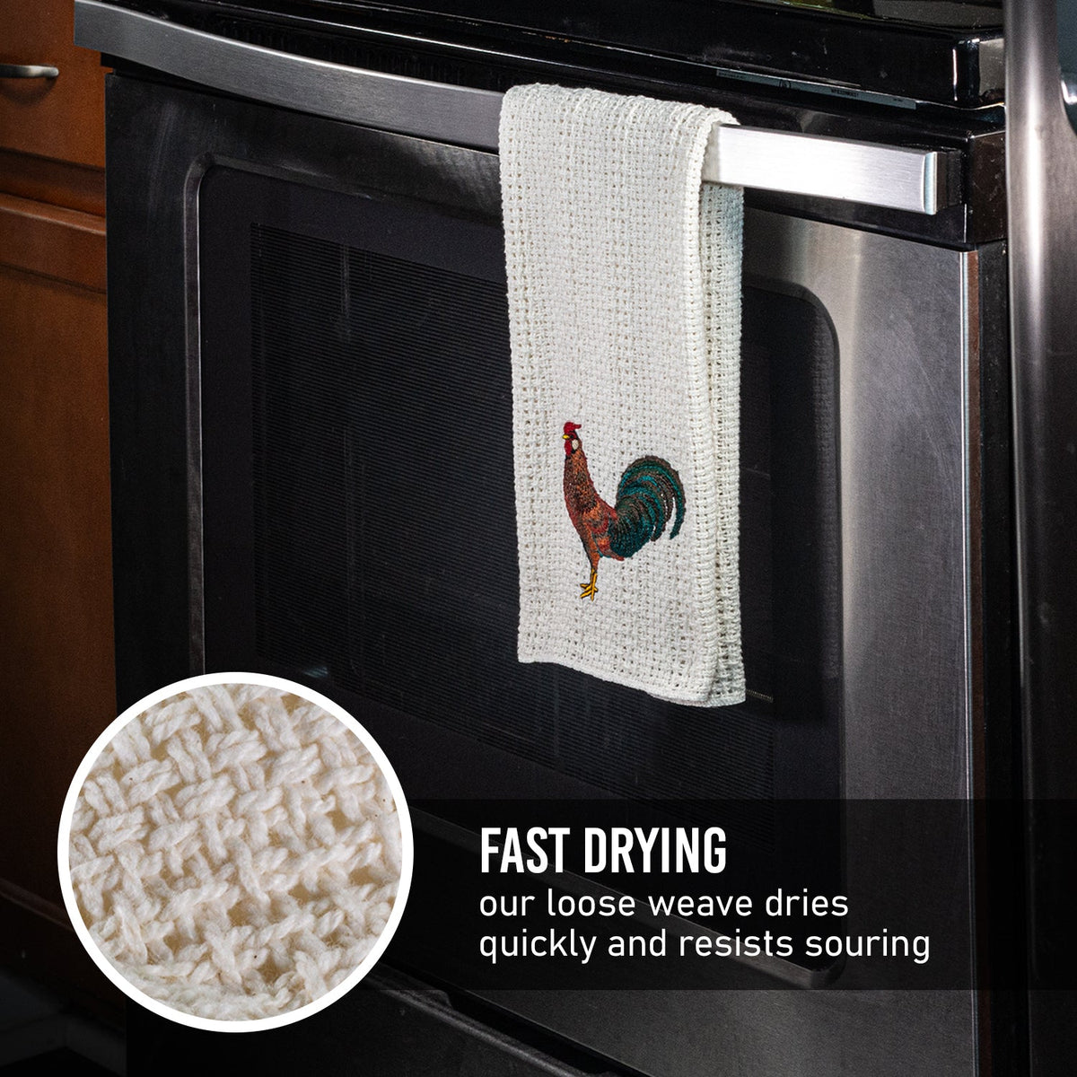 Embroidered 100% Cotton Kitchen Towel, 24 x 15 Inch, Novelty Designs – view 5