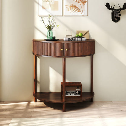 Demi Lune Half-Moon Console Table with 2 Storage Drawers – view 4