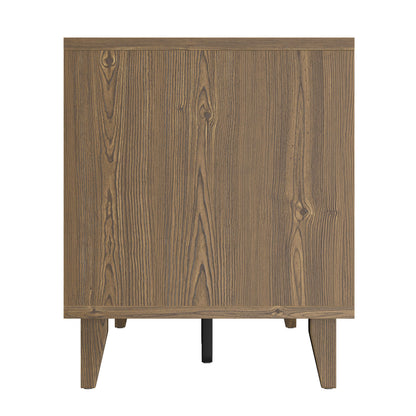 Modern 60 Inch Walnut TV Stand with Storage and Cable Management – view 7