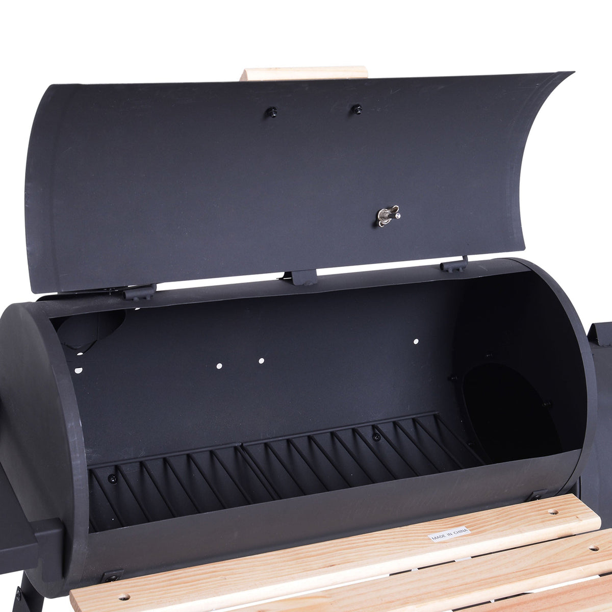 48-Inch Steel Charcoal BBQ Grill and Offset Smoker Combo in Black – view 9