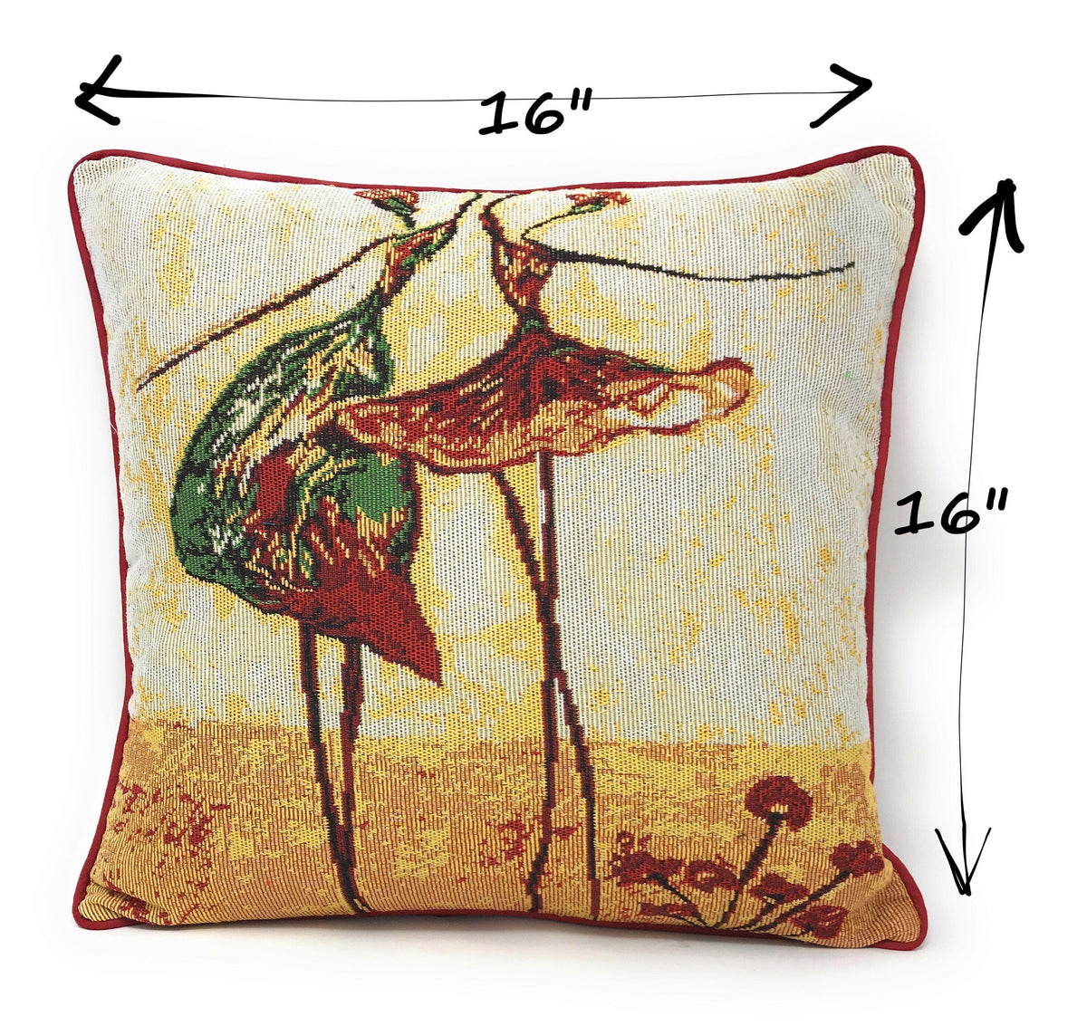 Abstract Ballerina Art Woven Tapestry Throw Pillow Cover, Golden Beige – view 3
