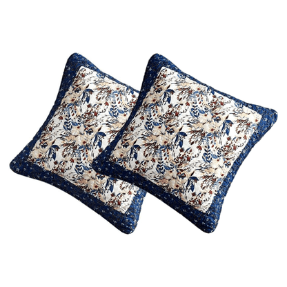Cotton Patchwork Floral Prairie Sunset Cushion Covers, Set of Two