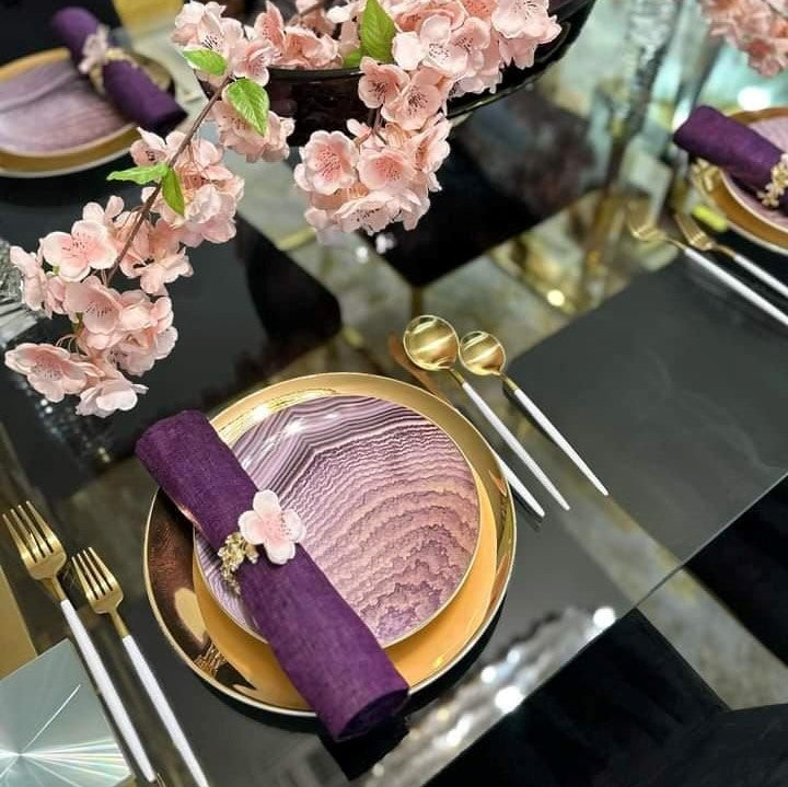 Amethyst Agate Fine Bone China Salad Plates, Set of 4 – view 6