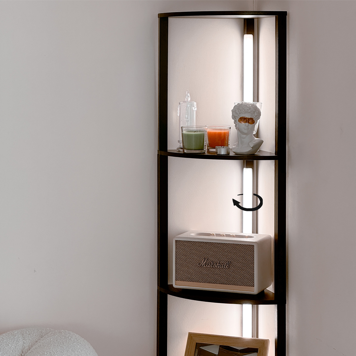 Fancy Edge PRO LED Corner Display Shelf with App and Remote, Black – view 6