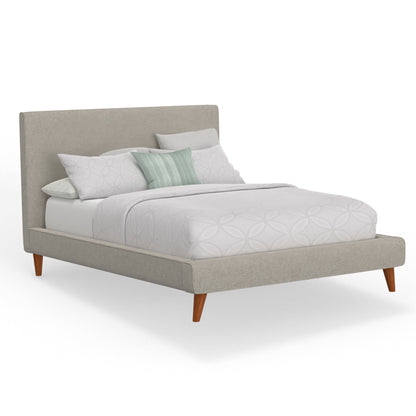 Britney Low-Profile Upholstered Bed in Light Grey Linen – view 4