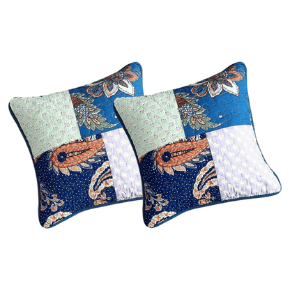Cotton Patchwork Paisley Cushion Covers, Set of Two (18x18)