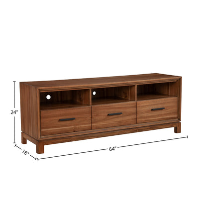 Nova TV Console with Felt-Lined Dovetail Drawers and Bronze Hardware – view 16